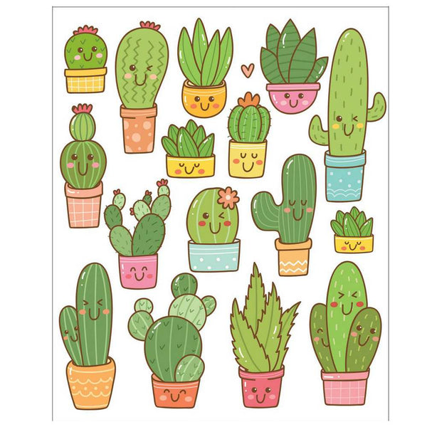 Jags water transfer sheet featuring hand drawn cactus illustrations