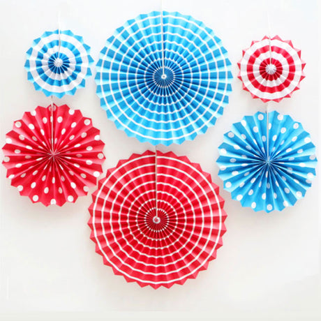 LD Decoration Paper Fan 6pc, Random Colour Design