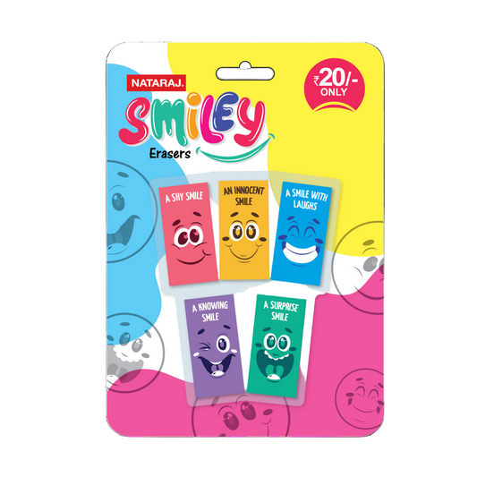 Nataraj Smiley Erasers 5pc