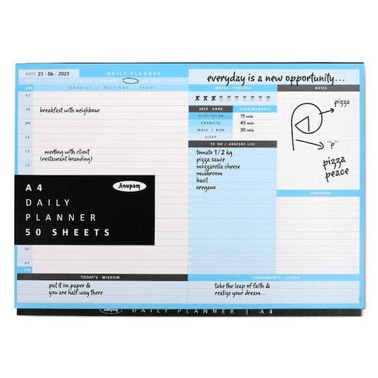 Anupam Daily Planner A4, 50 Sheets