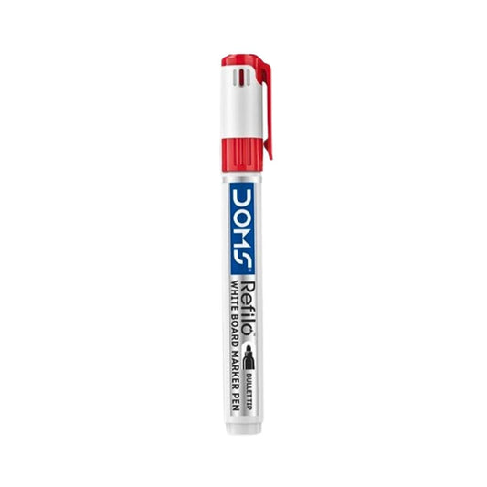 Doms White Board Marker Bold Tip, Red