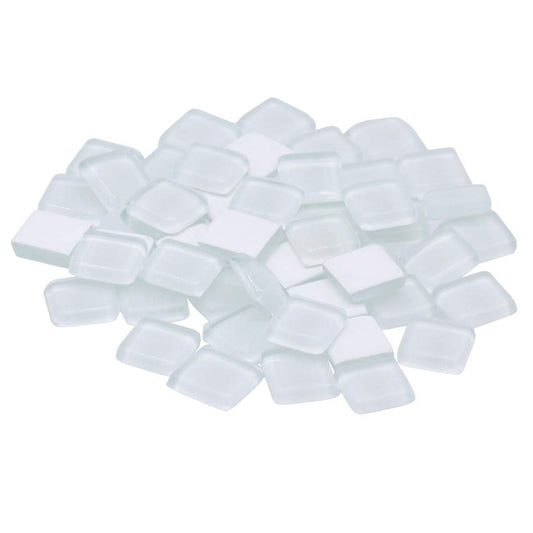 Jags Glass Mosaic Chips 100g, Square 15mm, White #JMCS02