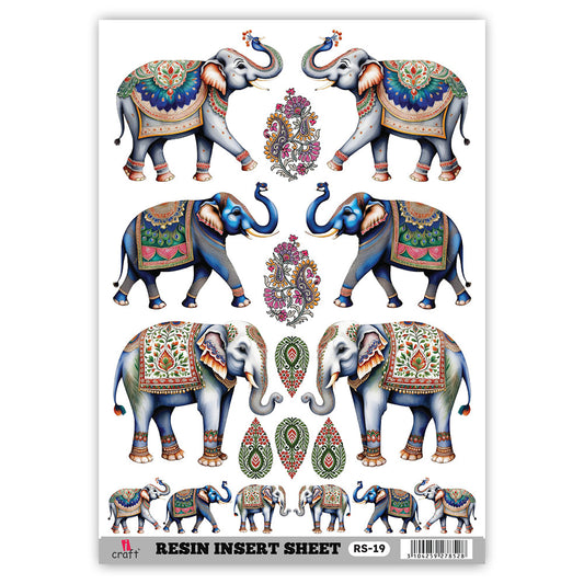 iCraft Resin Insert Sheet A5, Elephant, #RS-19