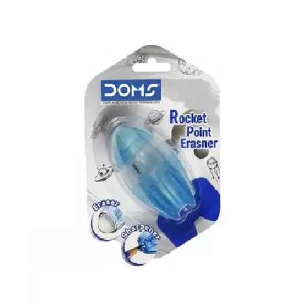 Doms Rocket Point Erasner shaped like a small rocket