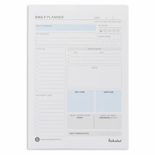 Scholar Daily Planner, A5 size, desk planner