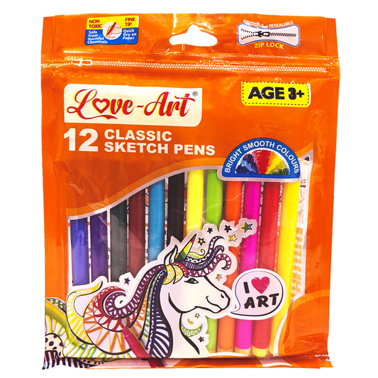 Artline Love-Art Sketch Pens, 140mm, 12 Shades