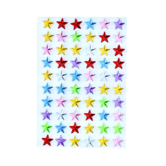 Crystal Stars Stickers 12mm, Multicolour, 45 stars