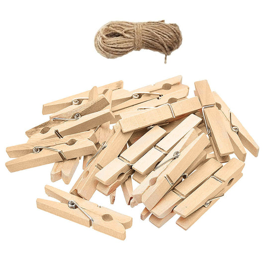 Wooden Clips, Pack of 20, Natural
