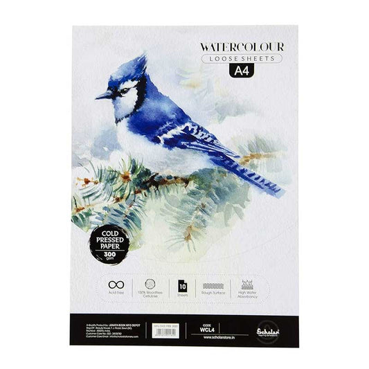 Scholar Watercolour Cold Press Papers 300gsm, 10 Sheets, A4