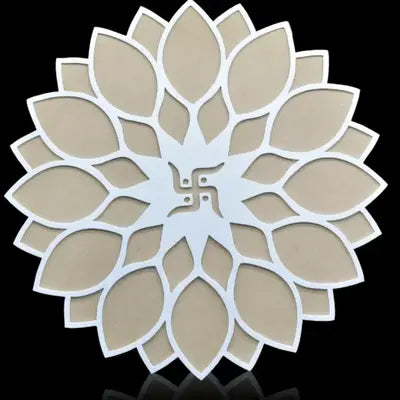 MDF Rangoli Double Layer, Swastik, 12 inches #RG1210